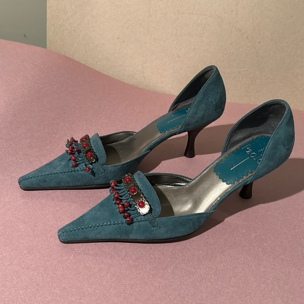 Elegante teal dress shoes